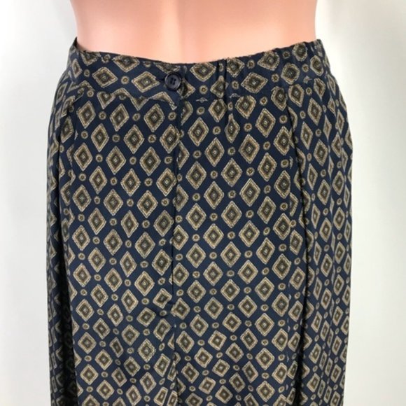 La Chine Classic Balinda Wang Navy Painted Maxi Skirt Size 6 - Picture 2 of 8